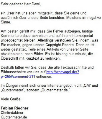 Riedner Antwort Riedner Antwort
